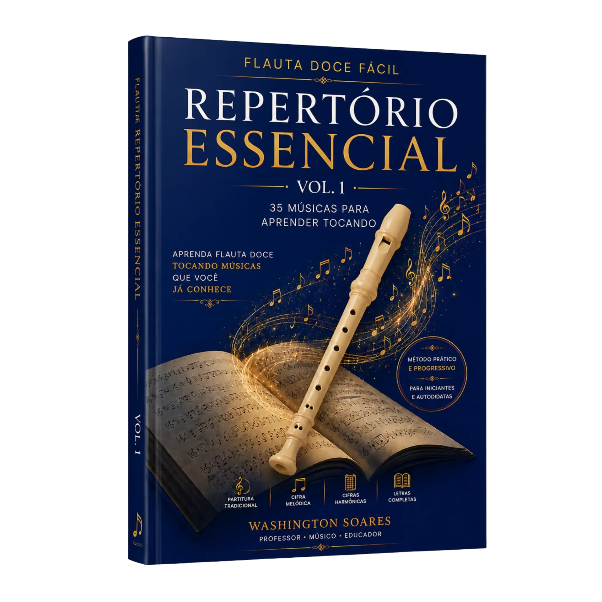 Capa do Repertório Essencial: 35 Músicas Fáceis para Flauta Doce