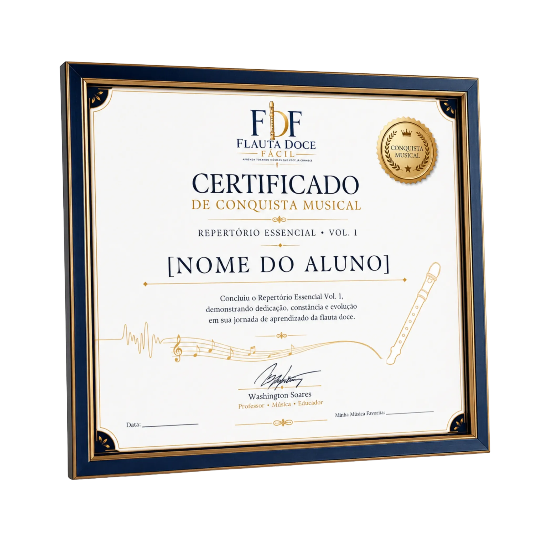 Capa de Certificado de Conquista Musical