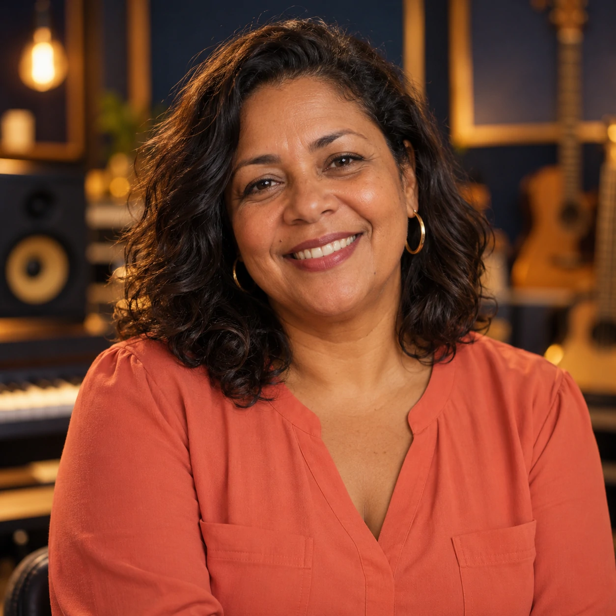 Retrato ilustrativo de professora de música